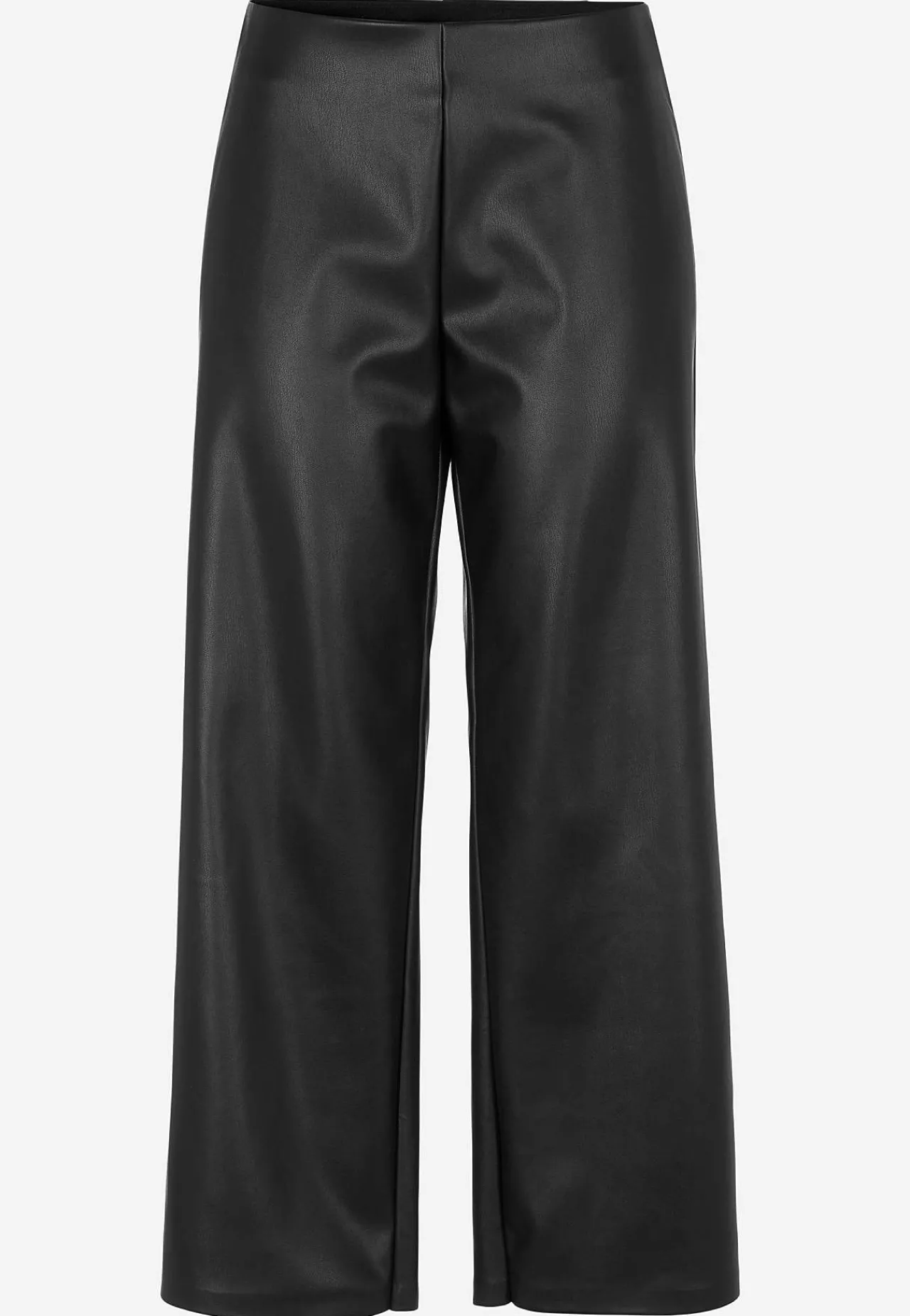 Caprileggings|Leggings I Imiteret Skind-Cellbes of Sweden Ankellange bukser i læderimitation Sort