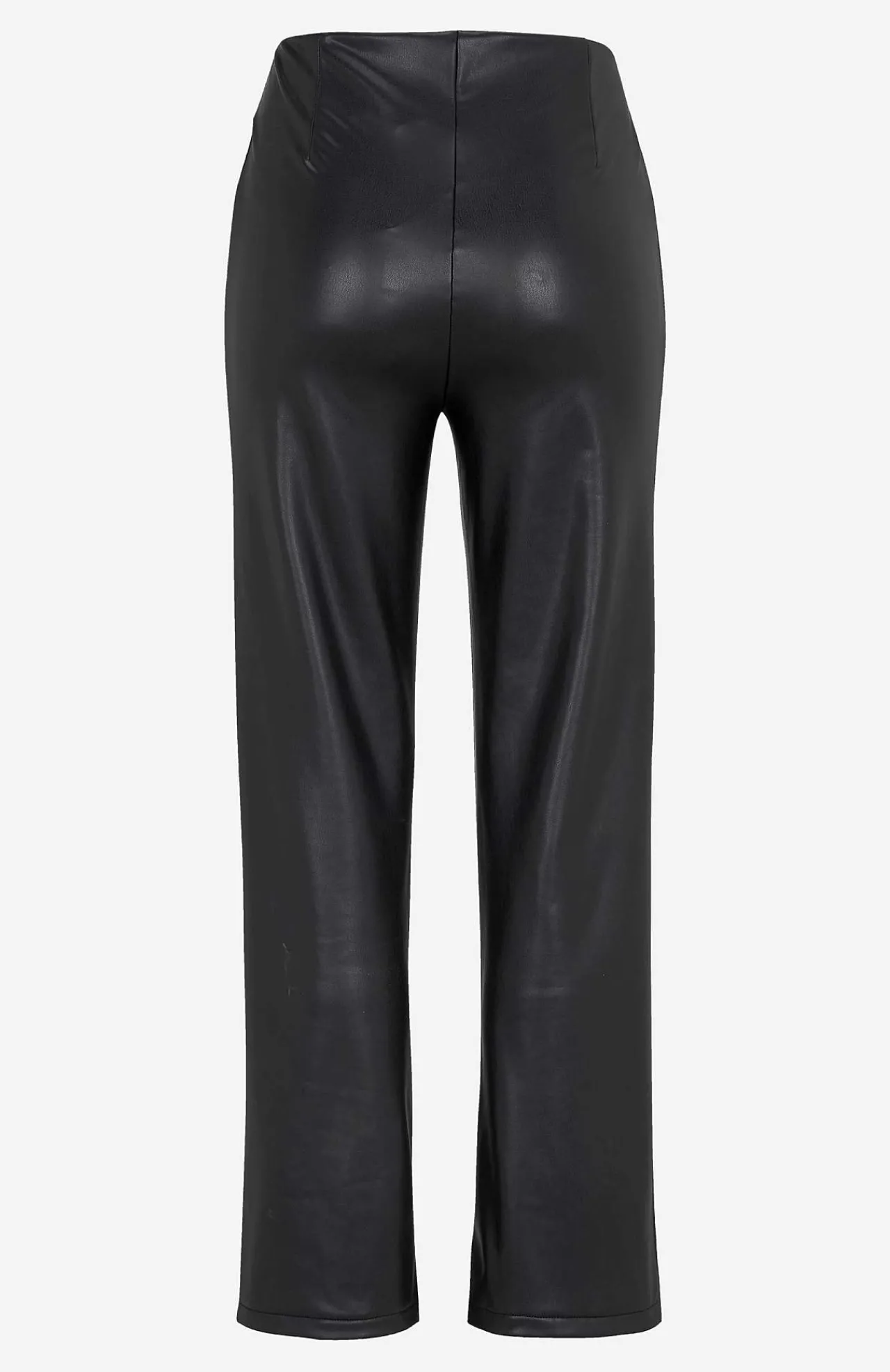 Leggings I Imiteret Skind|Skindbukser- Belagte leggings med vide ben Sort