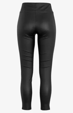 Leggings I Imiteret Skind|Skindbukser-Soyaconcept Belagte pull on-bukser Sort