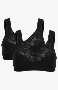 2-Pack|Undertøj-Cellbes of Sweden Blød bh uden bøjle Anna 2-pack Sort + Sort