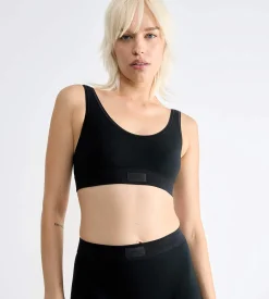 Undertøj|Bh-Sloggi Blød BH-top i bomuld Double comfort Sort