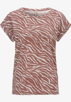 T-Shirts-Soyaconcept Blød top med zebramønster Rød / Mønstret