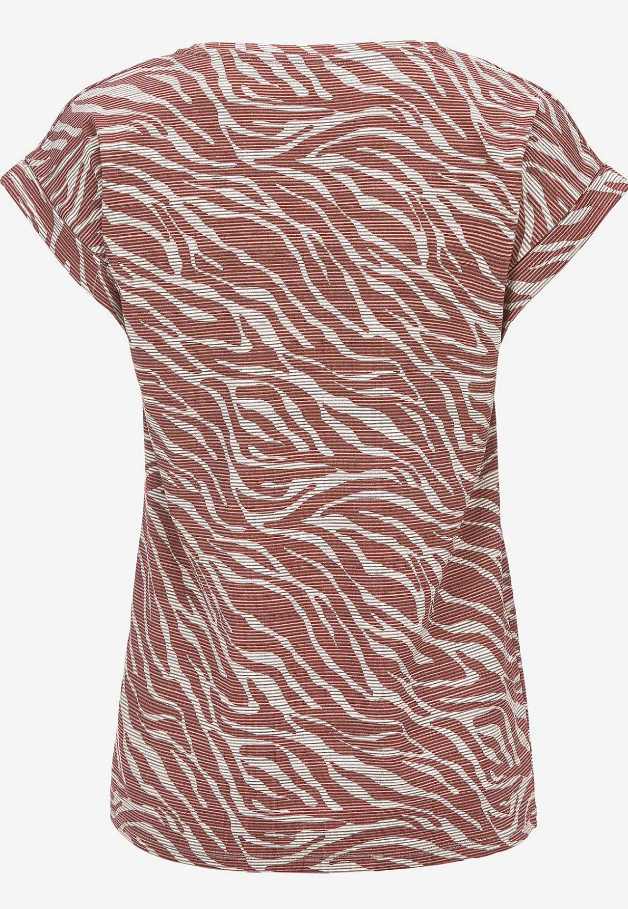 T-Shirts-Soyaconcept Blød top med zebramønster Rød / Mønstret