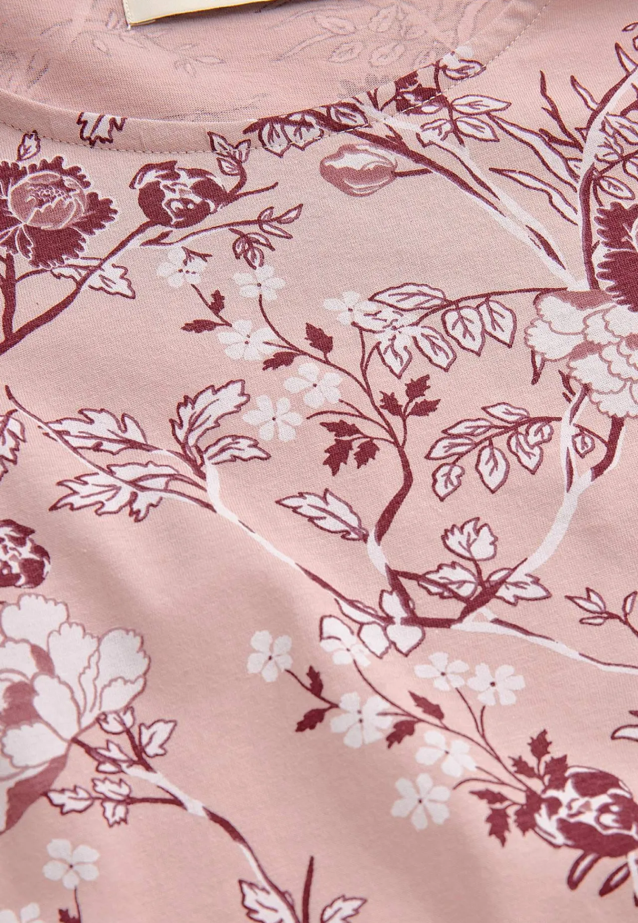 Undertøj|Nat- Og Hyggetøj- Blomstret natkjole med lange ærmer Rosa / Blomstret
