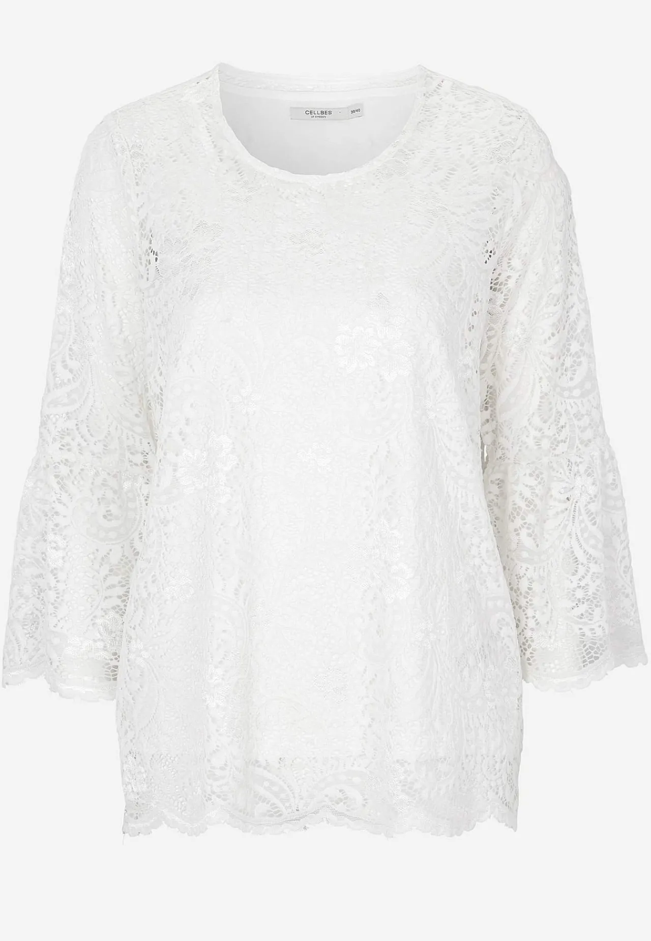 Toppe-Cellbes of Sweden Blondetop med trompetærme Offwhite