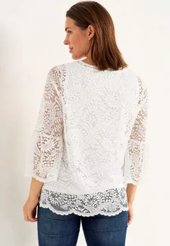 Toppe-Cellbes of Sweden Blondetop med trompetærme Offwhite