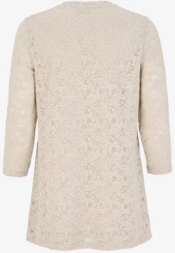 3/4 Ærmet|Festtunikaer-Cellbes of Sweden Blondetunika med afrundet krave Beige