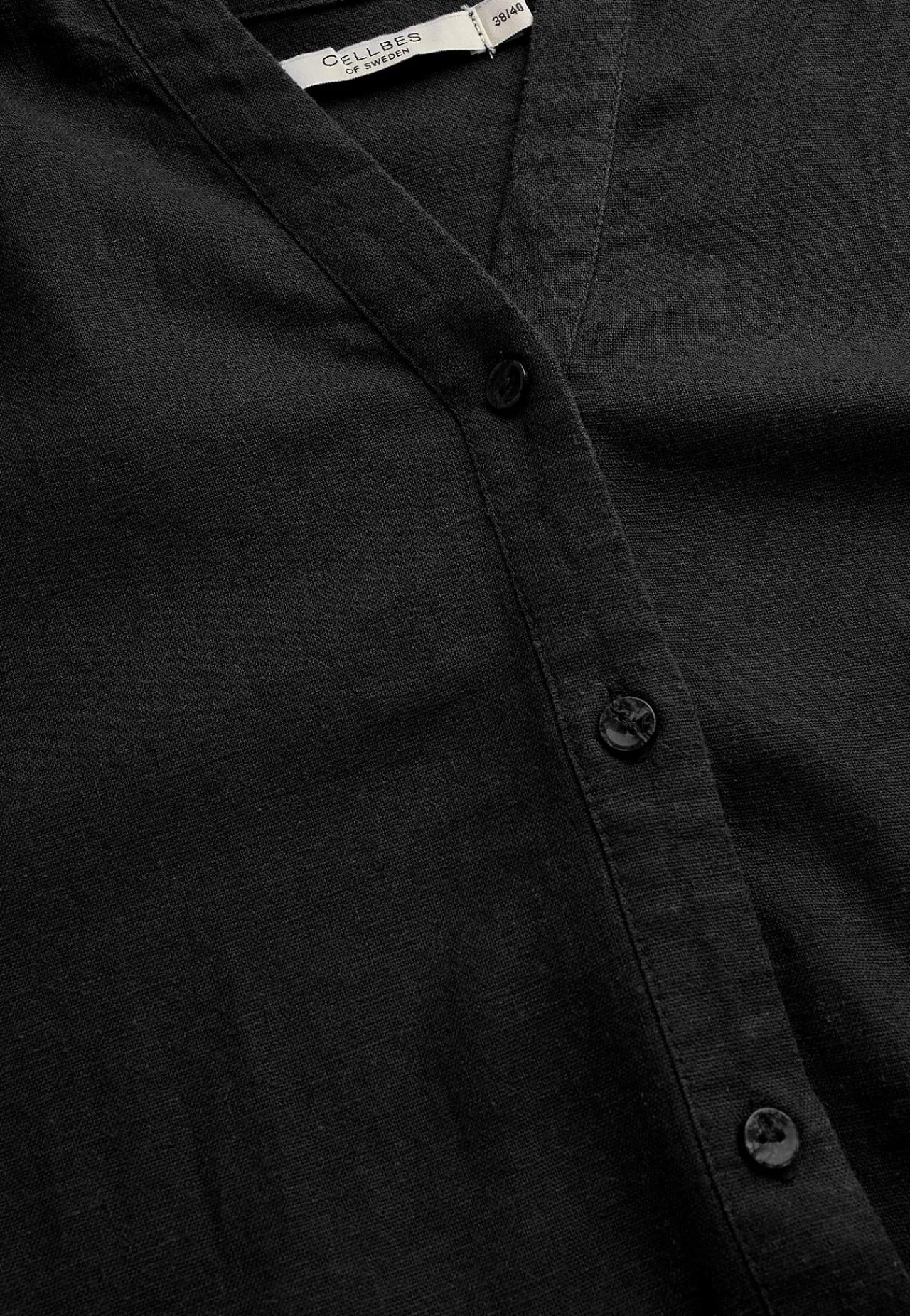 Bluser|Kortærmede-Cellbes of Sweden Bluse i hørblanding Sort