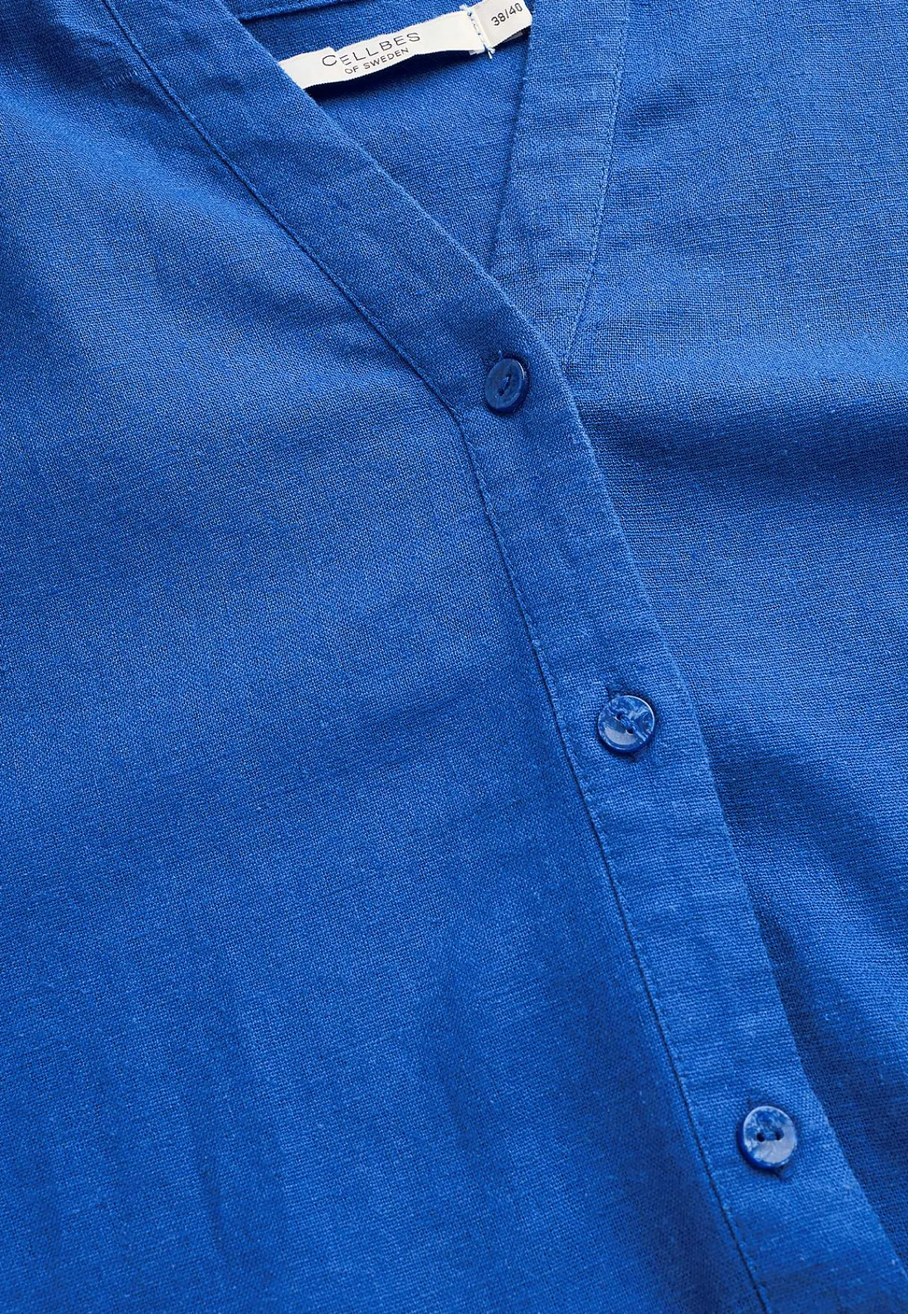 Bluser|Kortærmede-Cellbes of Sweden Bluse i hørblanding Blå