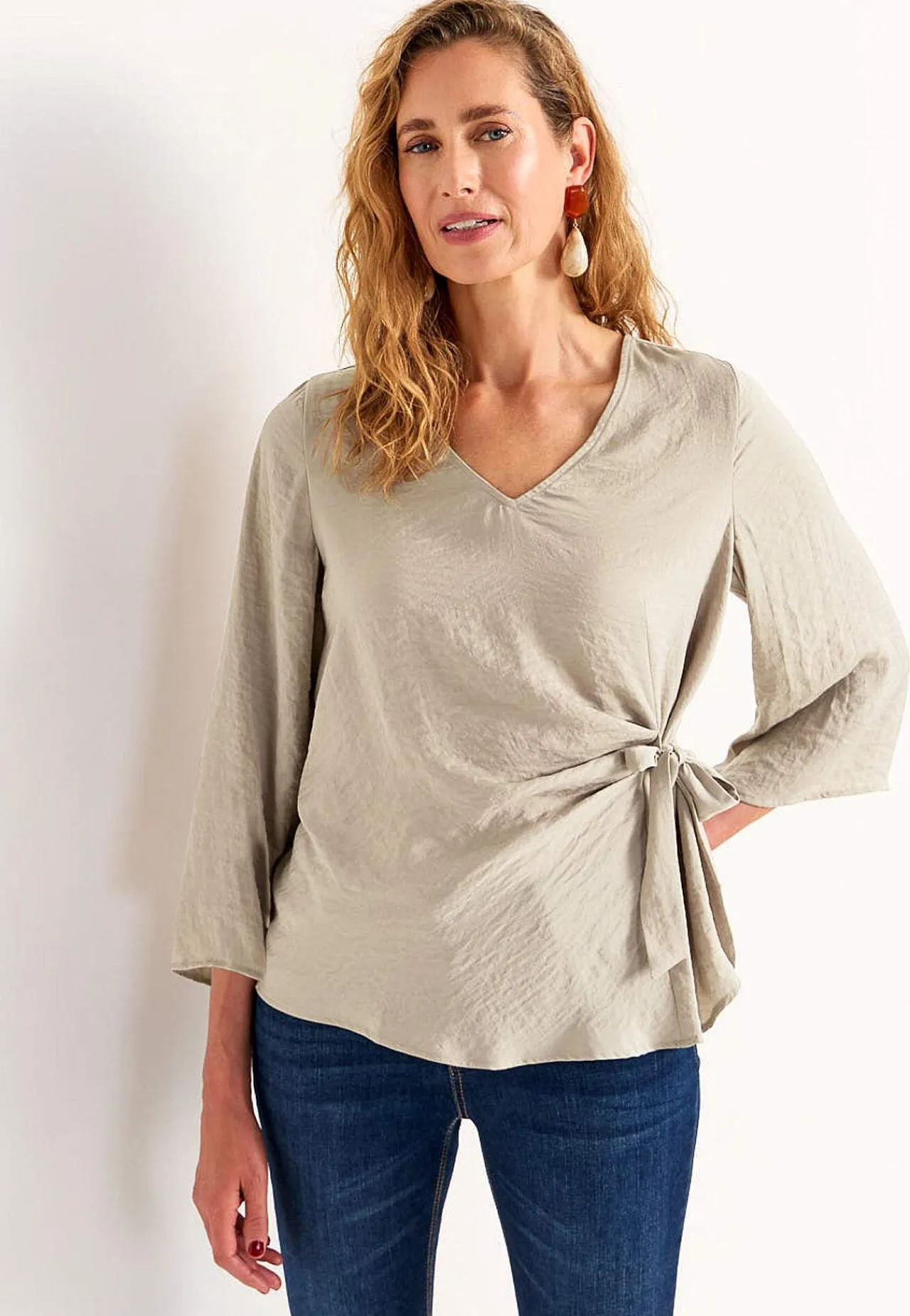 Bluser-Cellbes of Sweden Bluse med bindebånd Beige