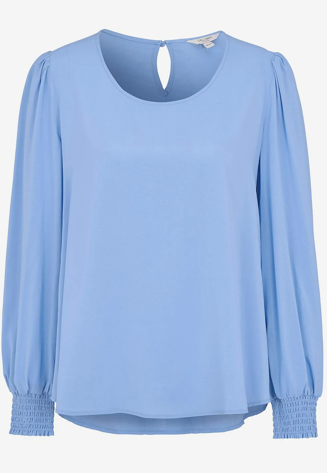 Bluser|Bluser Med Pufærmer-Cellbes of Sweden Bluse med smock ved manchetterne Blå