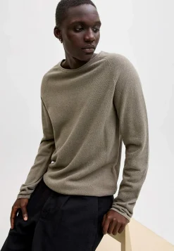 Striktrøjer-JACK & JONES Bomuldstrøje Brun