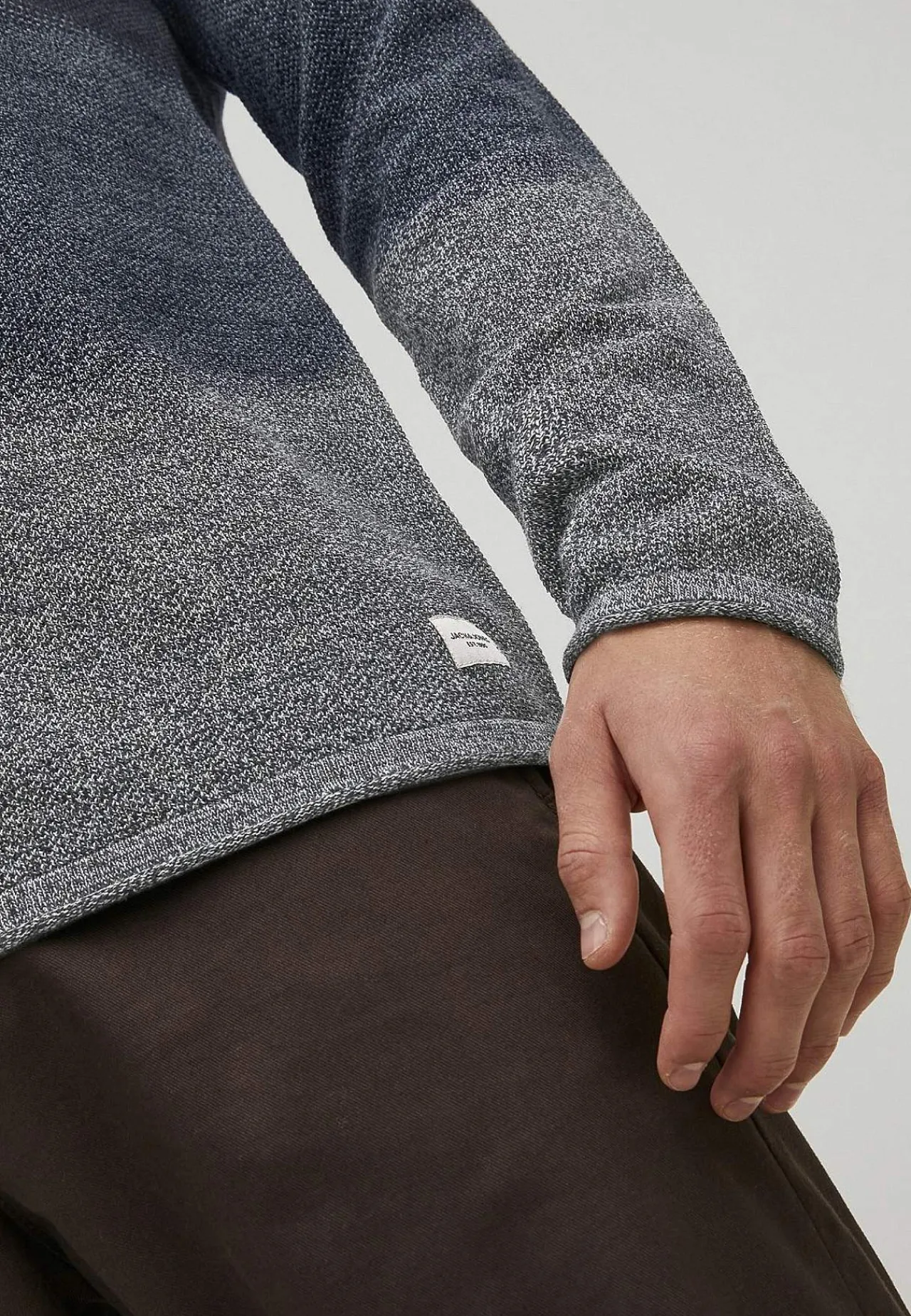 Striktrøjer-JACK & JONES Bomuldstrøje Marinemeleret