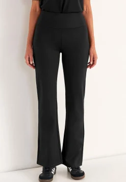 Vide Bukser|Trikobukser-Cellbes of Sweden Bootcut-bukser Premium i Punto di Roma jersey Mona Sort