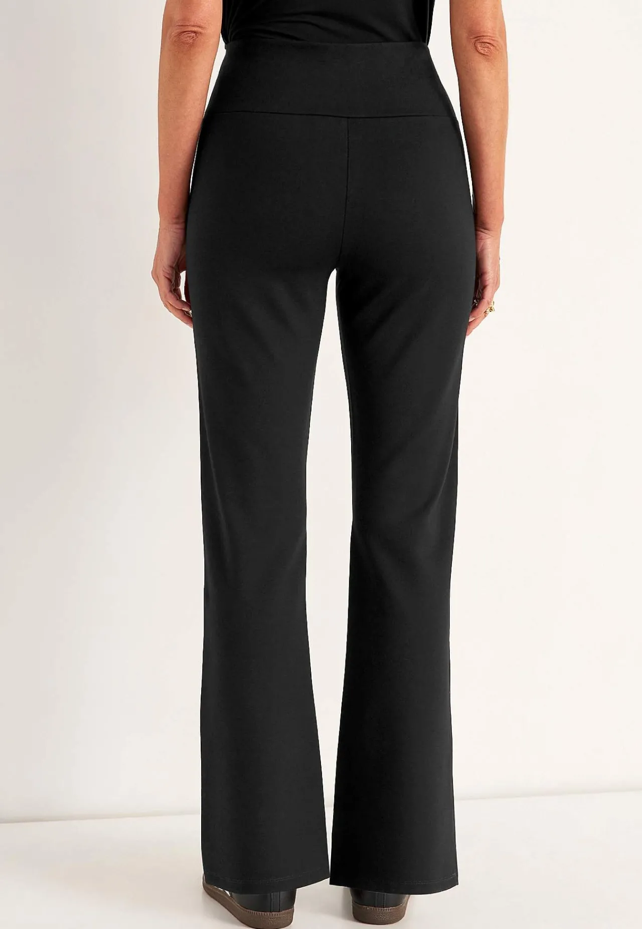 Vide Bukser|Trikobukser-Cellbes of Sweden Bootcut-bukser Premium i Punto di Roma jersey Mona Sort