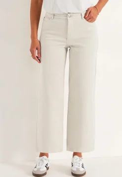 Ankelbukser|Vide Bukser-Cellbes of Sweden Brede ankeljeans Lys beige