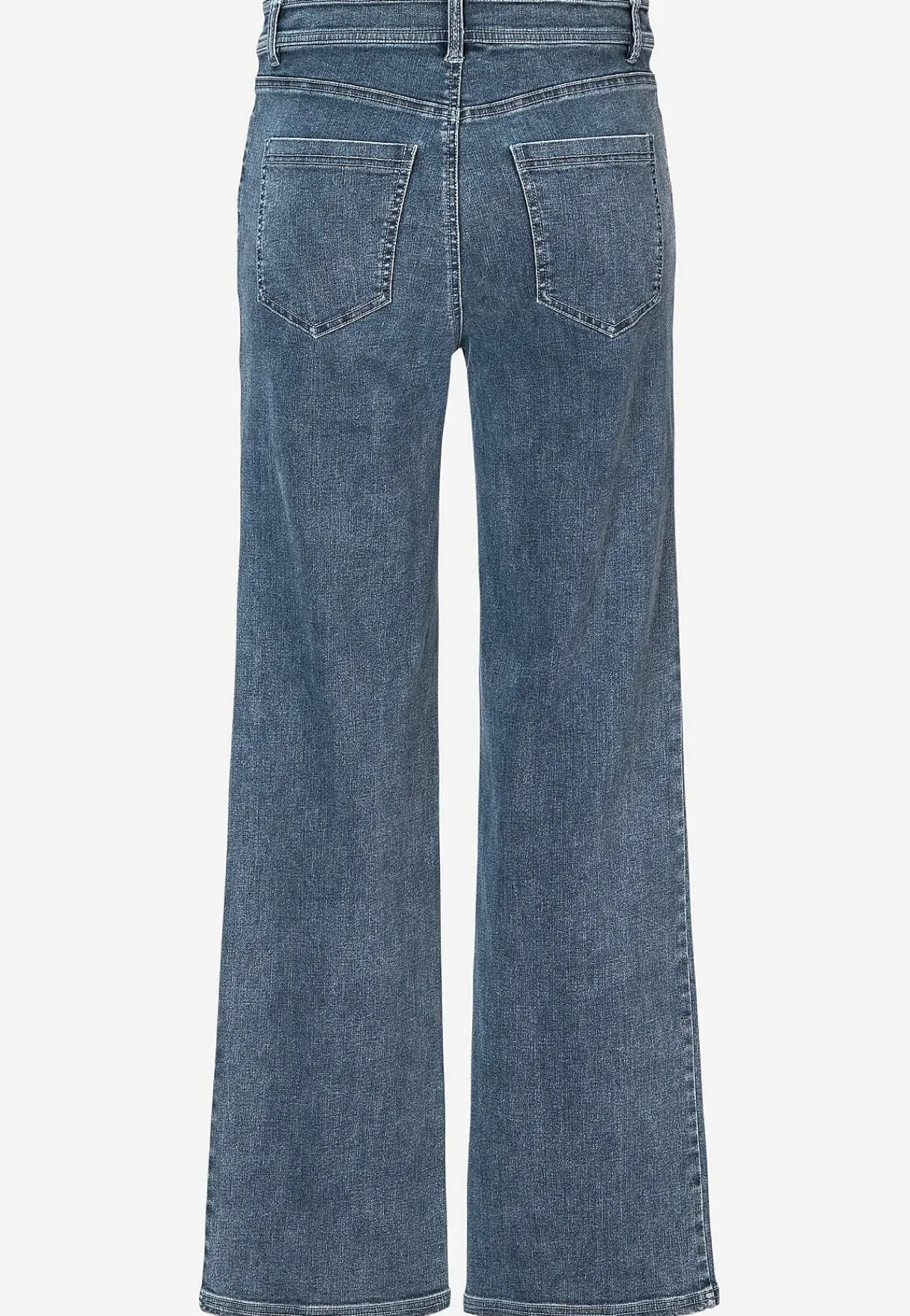 Vide Bukser|Lige Bukser- Brede jeans i denim med superstræk Sara Mellemblå / Denim