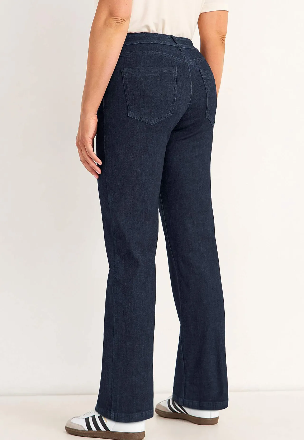 Vide Bukser|Lige Bukser-Cellbes of Sweden Brede jeans i denim med superstræk Sara Mørkeblå Denim