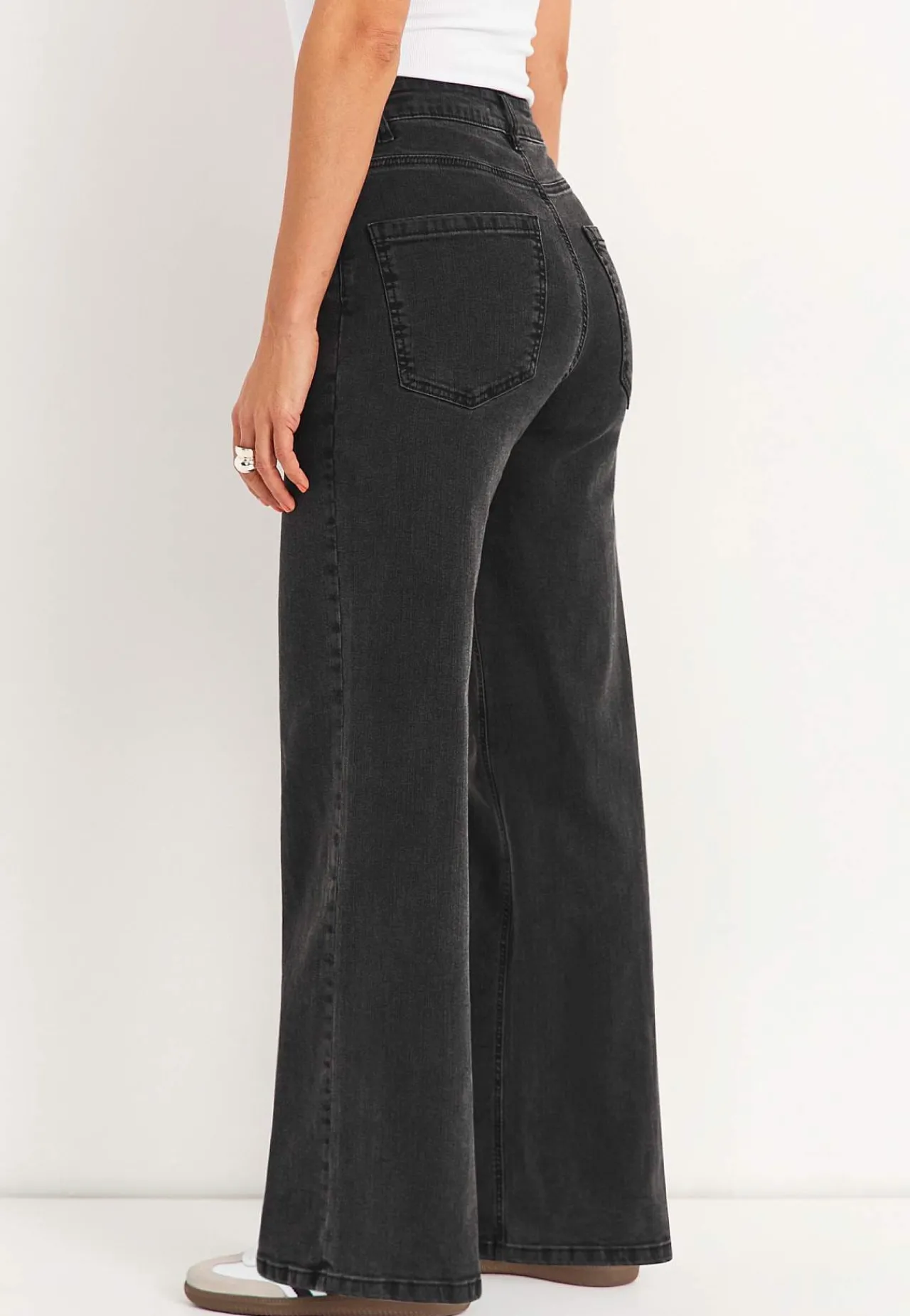 Høj Talje|Straight Fit-Cellbes of Sweden Brede jeans med høj talje Renata Grå / Denim