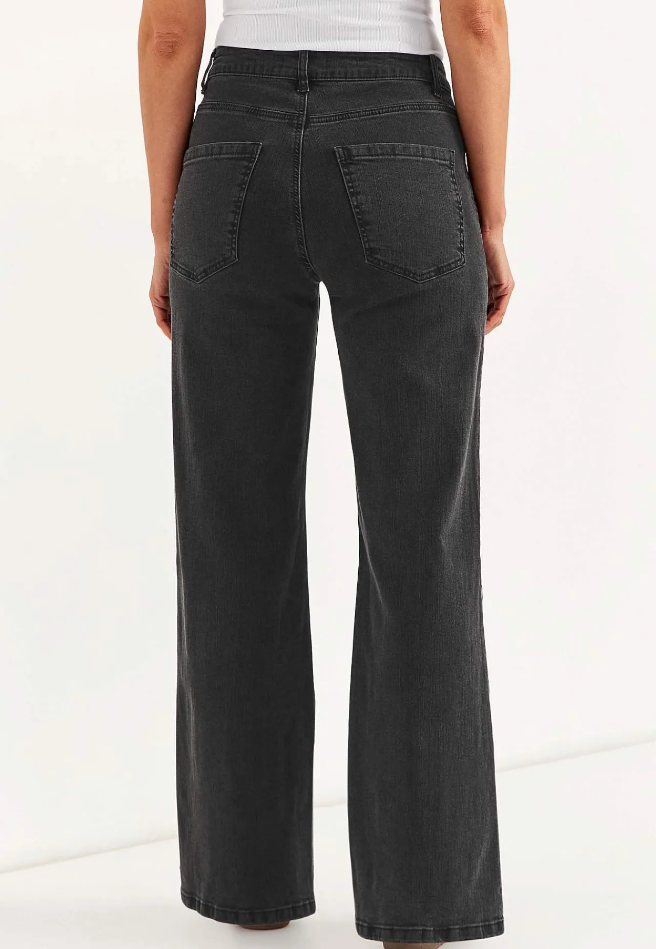 Høj Talje|Straight Fit-Cellbes of Sweden Brede jeans med høj talje Renata Grå / Denim