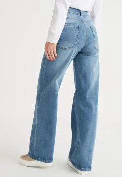 Høj Talje|Straight Fit- Brede jeans med høj talje Renata | Cellbes
