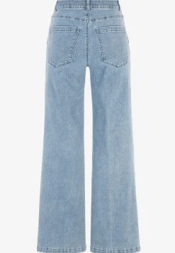 Straight Fit|Stretch Jeans-Cellbes of Sweden Brede jeans med syede pressefolder Mia Lyseblå denim