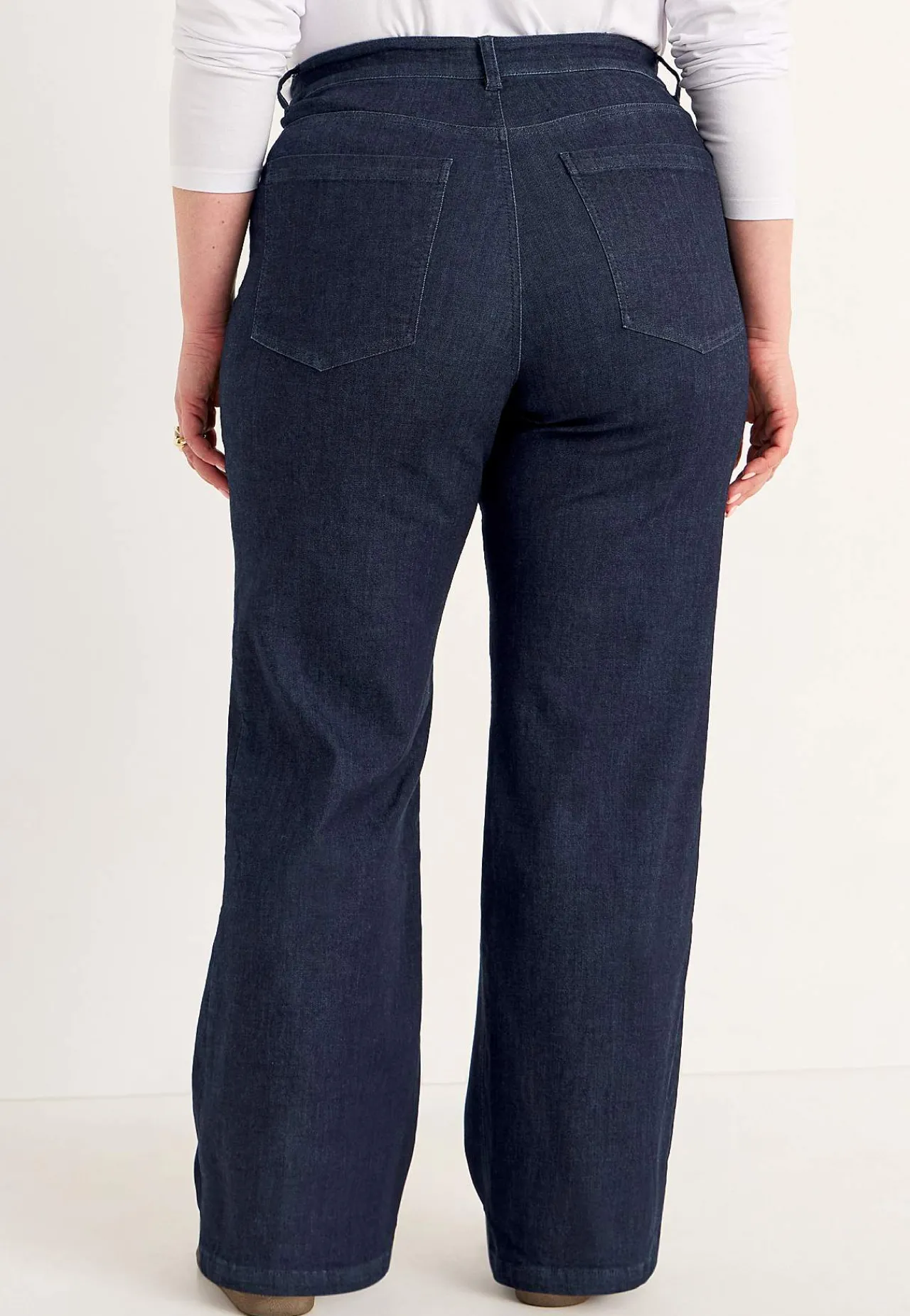 Straight Fit|Stretch Jeans-Cellbes of Sweden Brede jeans med syede pressefolder Mia | Cellbes