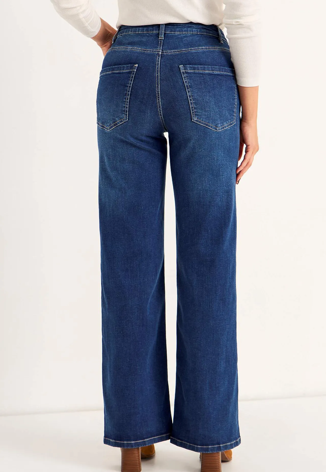Høj Talje|Straight Fit- Brede, lange jeans med høj talje Renata | Cellbes