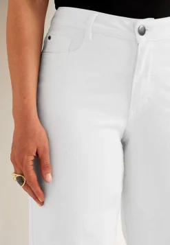 Høj Talje|Straight Fit-Cellbes of Sweden Brede, lange jeans med høj talje Renata Hvid denim