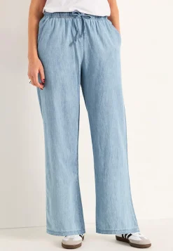 Forårsbukser|Vide Bukser-Cellbes of Sweden Bukser i denim med brede ben Lyseblå / Denim