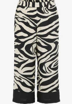 Ankelbukser|Culottes-Wasabiconcept Bukser med zebramønster Sort / Mønstret