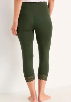 Caprileggings|Forårsbukser-Cellbes of Sweden Capri leggings med blonde susanne Kakigrøn