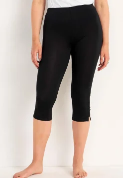Caprileggings|Forårsbukser-Cellbes of Sweden Capri leggings med sideslidser Sort