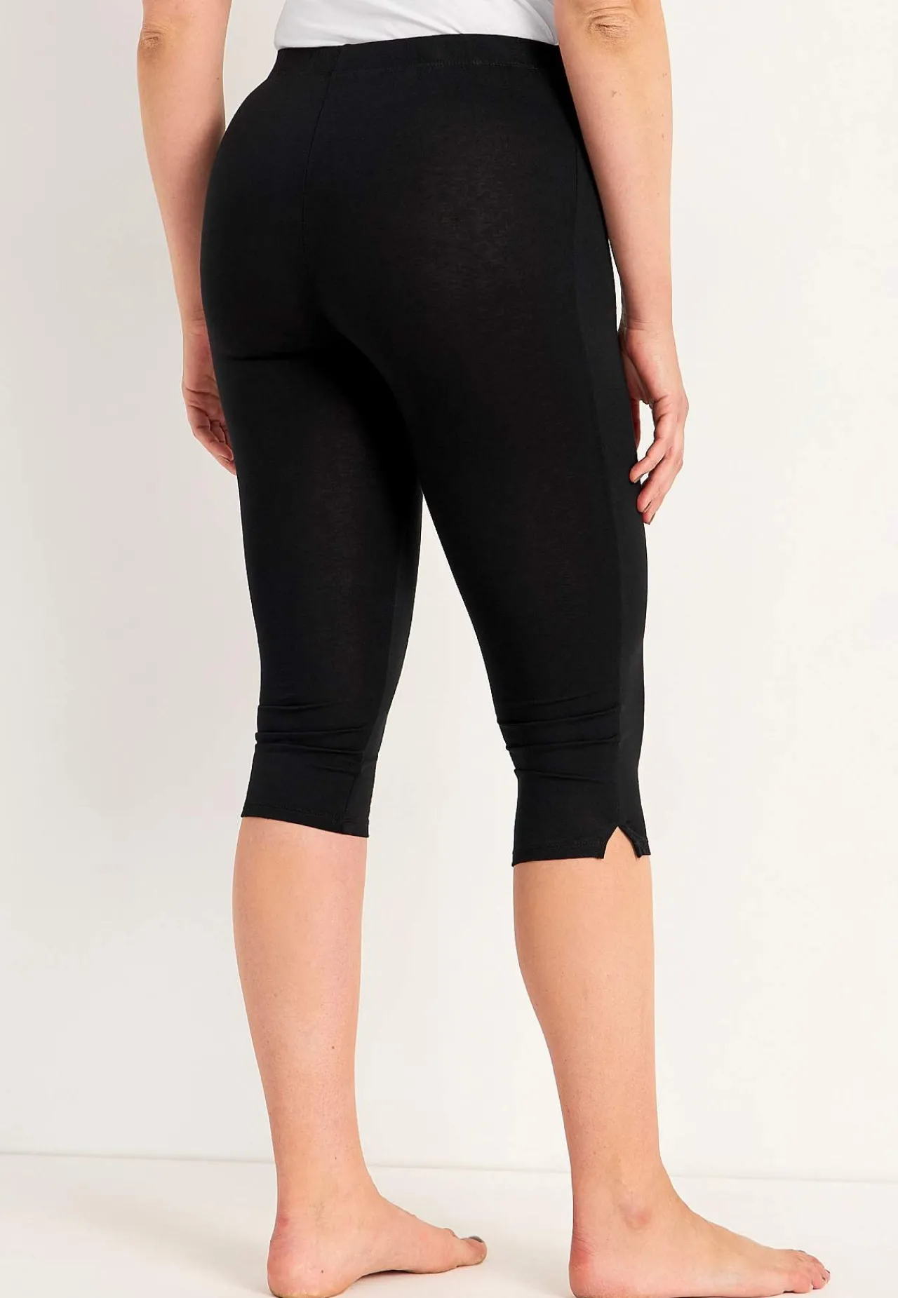 Caprileggings|Forårsbukser-Cellbes of Sweden Capri leggings med sideslidser Sort