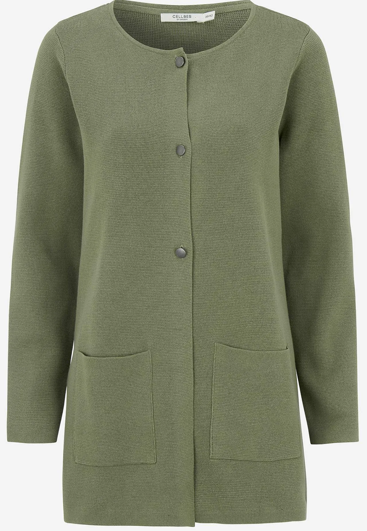 Cardiganer|Cardiganer-Cellbes of Sweden Cardigan i bomuld Kakigrøn