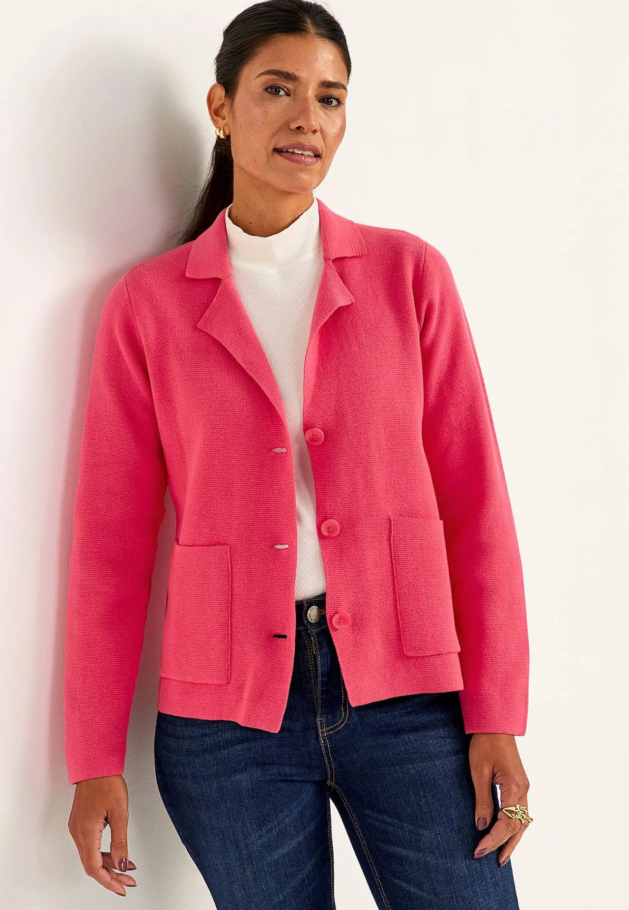 Cardiganer|Trøjer-Cellbes of Sweden Cardigan med knapper Cerise