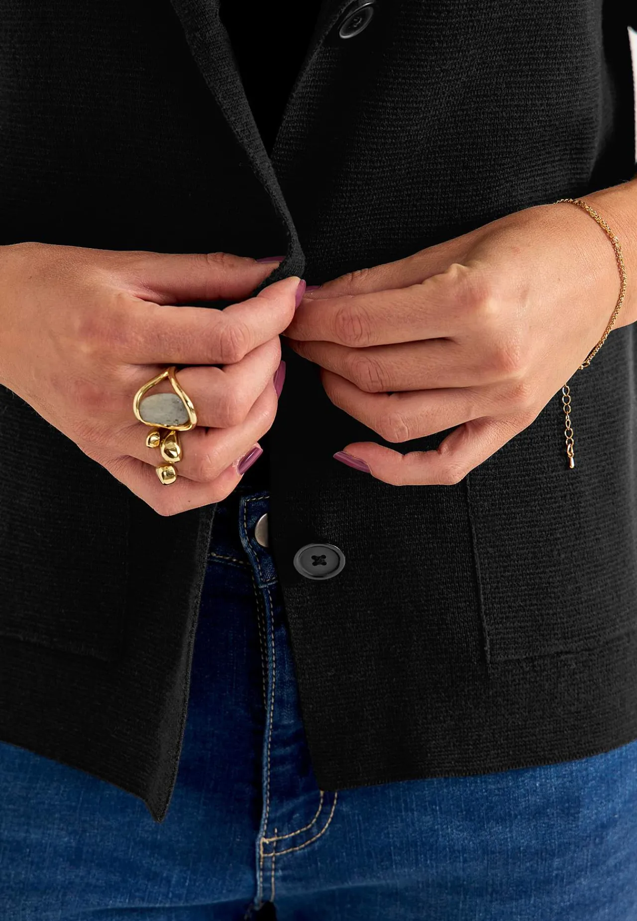 Cardiganer|Trøjer-Cellbes of Sweden Cardigan med knapper Sort