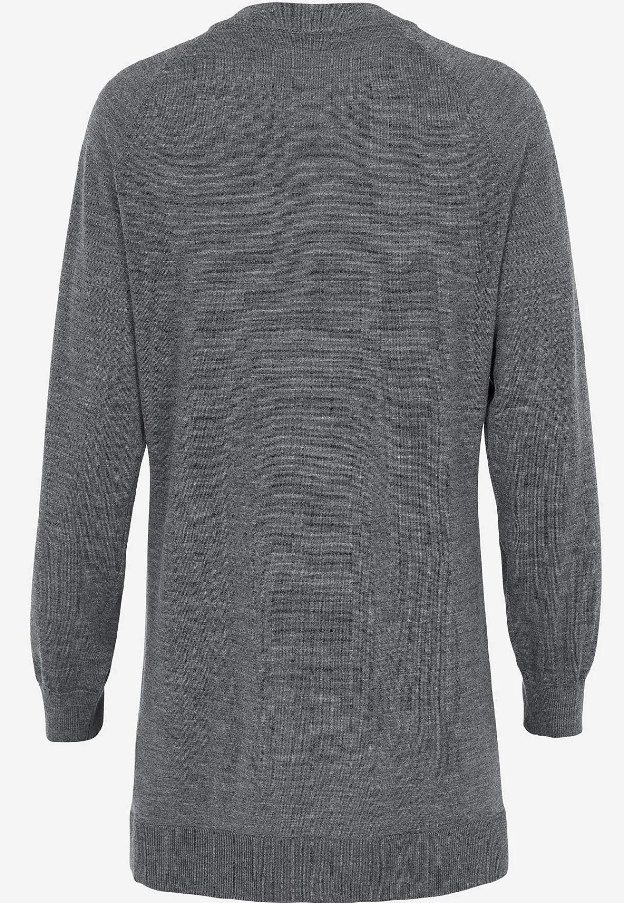Cardiganer|Premium- Cardigan Premium i merinould Mørk gråmeleret