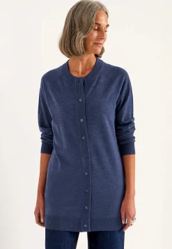 Cardiganer|Premium-Cellbes of Sweden Cardigan Premium i merinould Mørkeblå / Meleret