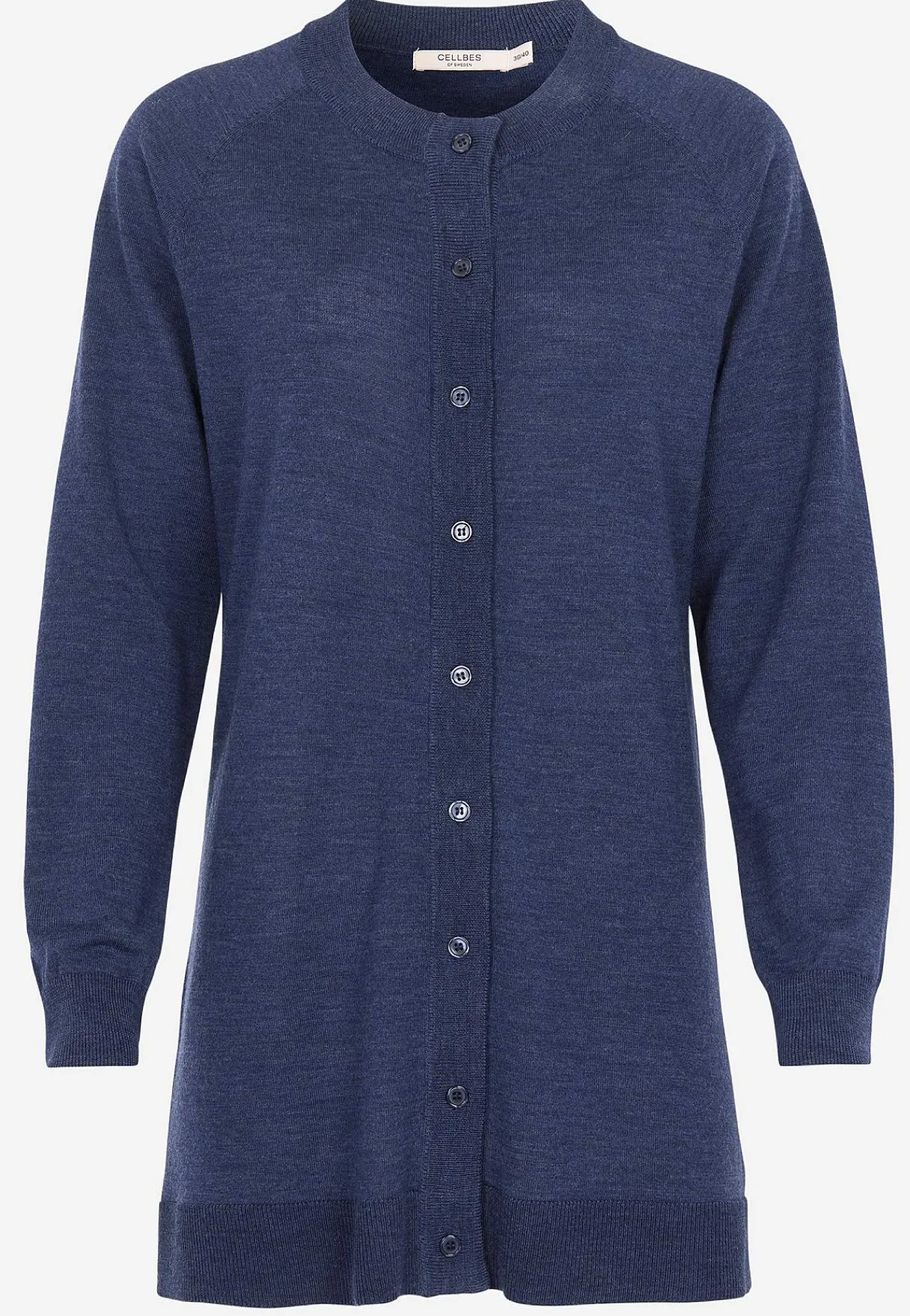 Cardiganer|Premium-Cellbes of Sweden Cardigan Premium i merinould Mørkeblå / Meleret