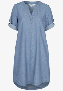 Denimkjoler|Denimkjoler- Cowboykjole i blødvasket denim Lyseblå / Denim