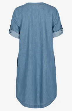 Denimkjoler|Denimkjoler- Cowboykjole i blødvasket denim Lyseblå / Denim