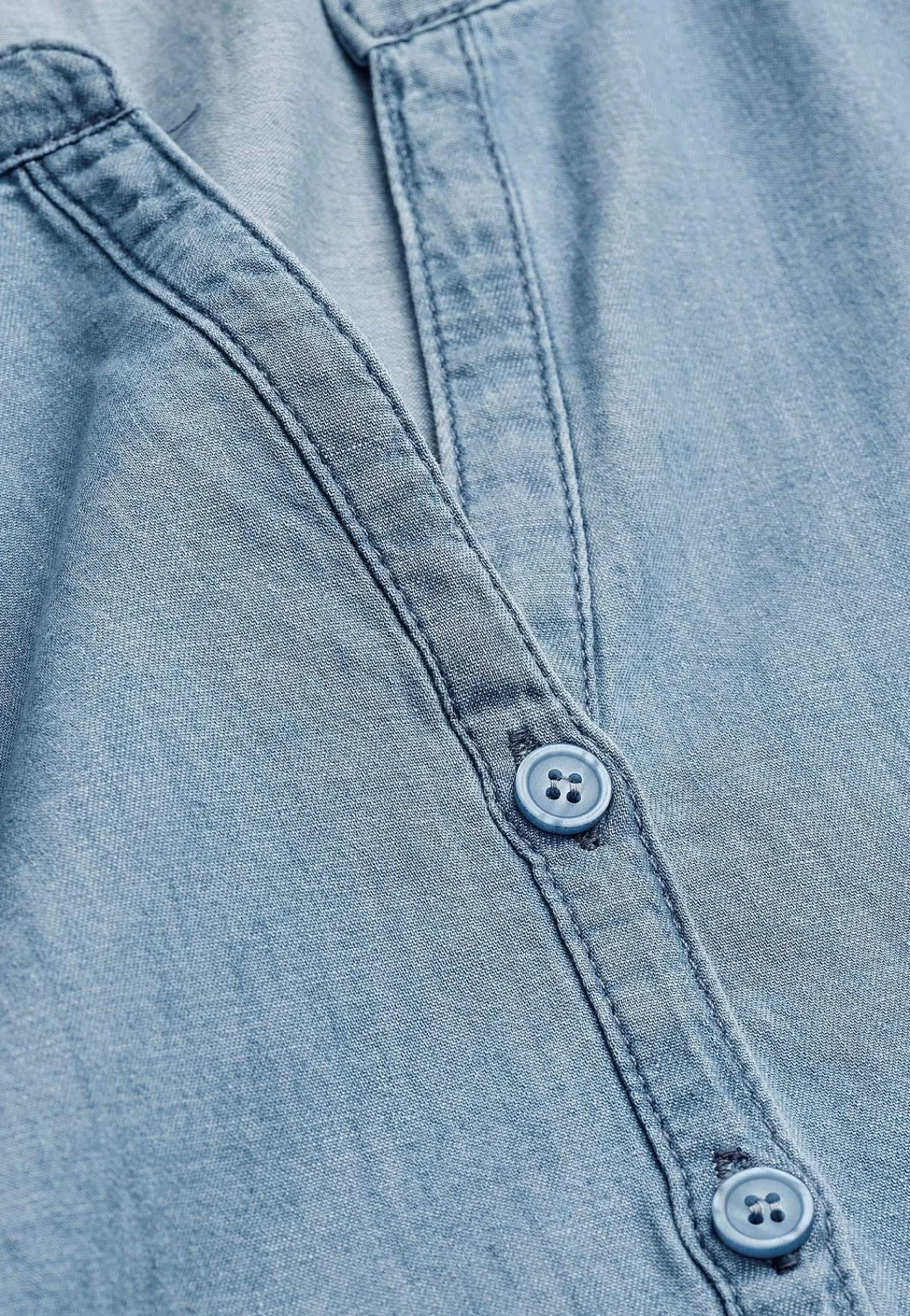 Denimkjoler|Denimkjoler- Cowboykjole med knapper Lyseblå / Denim