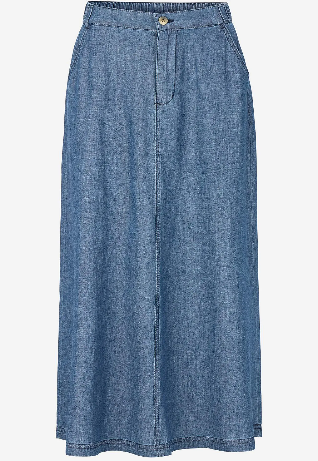 Nederdele|Denimnederdele-Cellbes of Sweden Cowboynederdel med lommer Mellemblå Denim