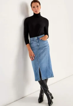 Nederdele|Denimnederdele-Cellbes of Sweden Cowboynederdel med slids foran | Cellbes