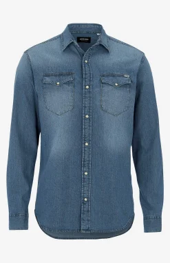 Skjorter-JACK & JONES Cowboyskjorte Jeansblå
