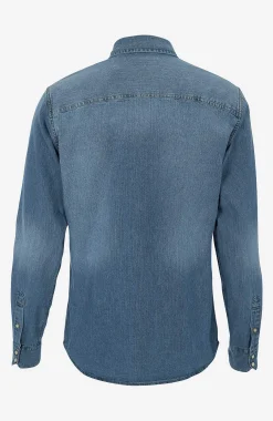Skjorter-JACK & JONES Cowboyskjorte Jeansblå
