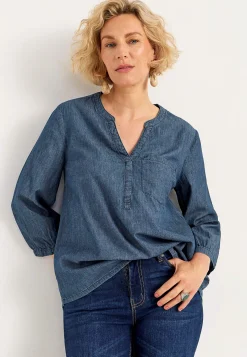 Denim|Denim-Toppe-Cellbes of Sweden Cowboyskjorte med brystlomme Mørkeblå / Denim