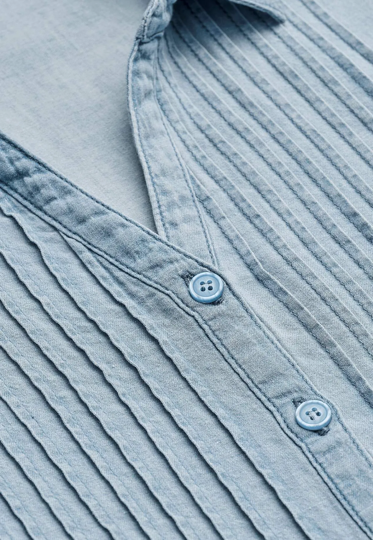 Denim|Denim-Toppe-Cellbes of Sweden Cowboyskjorte med syede lægge Mellemblå / Denim