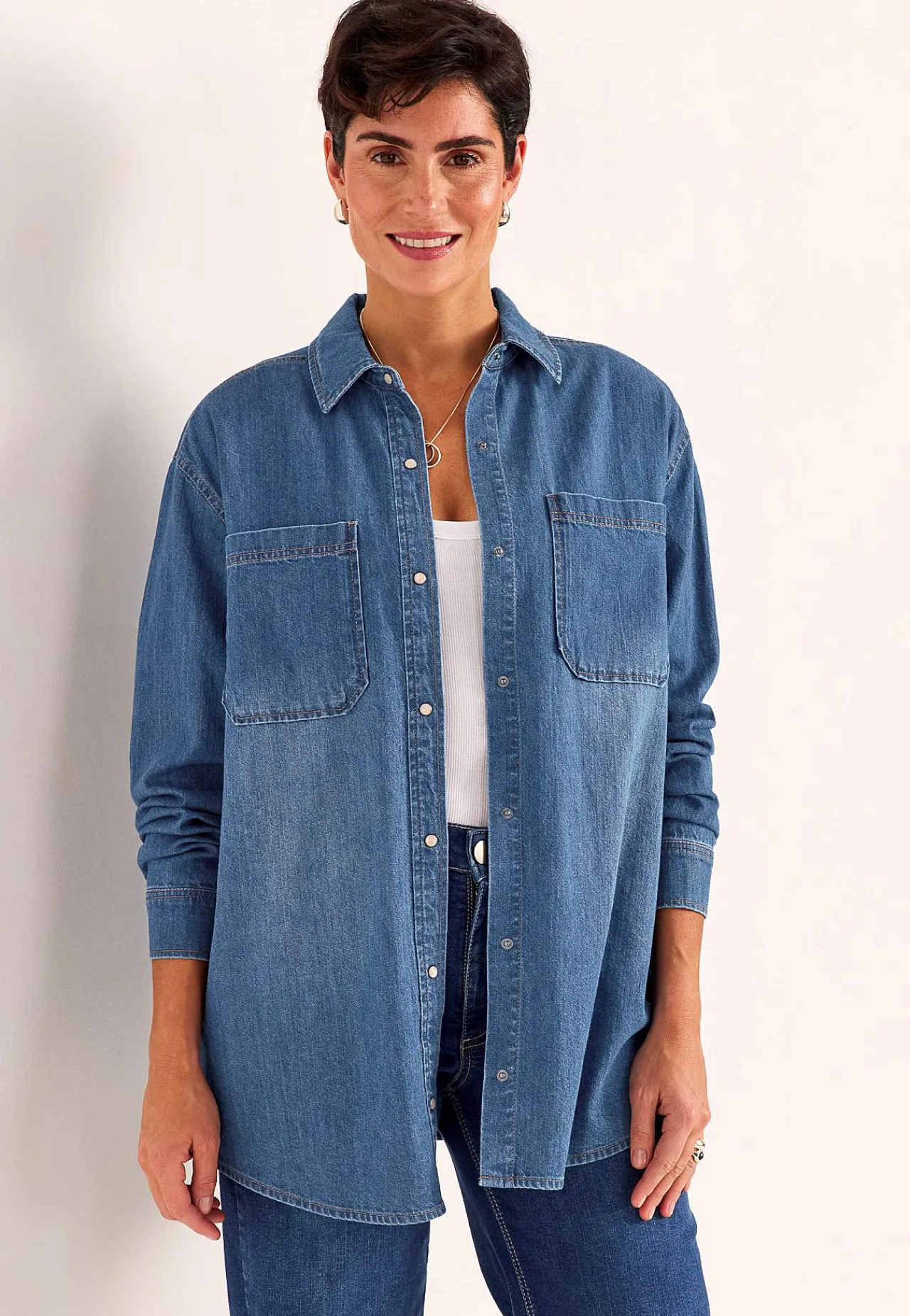 Denim|Denim-Toppe-Cellbes of Sweden Cowboyskjorte uden stræk | Cellbes